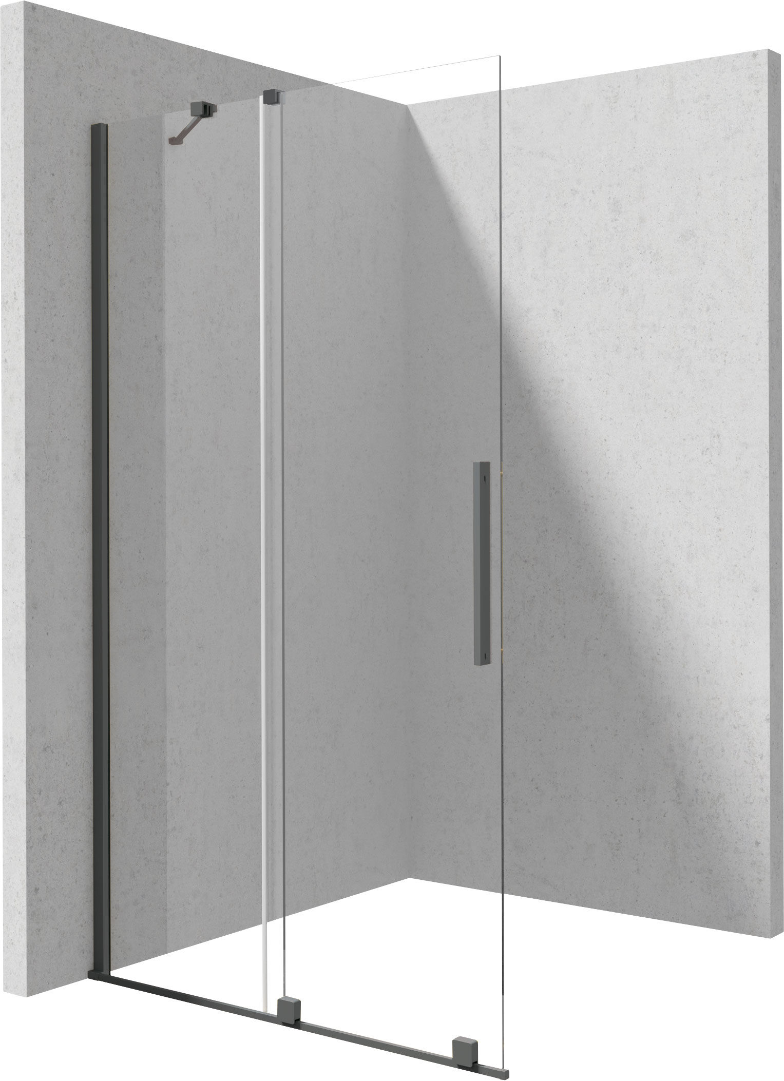 Kabina prysznicowa Walk-In Deante Prizma 90x195 przesuwna titanium KTJ_D39R