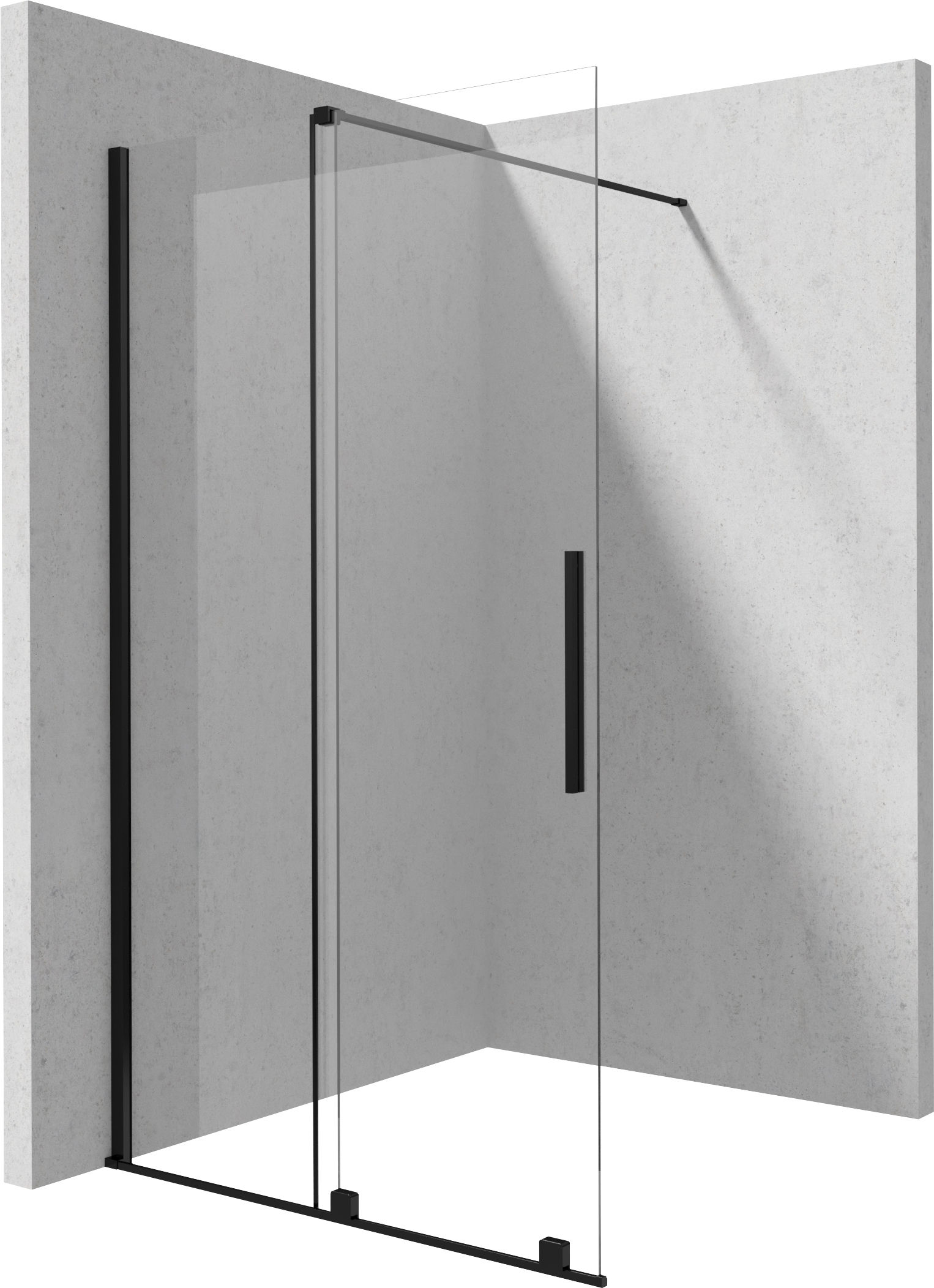 Kabina prysznicowa walk-in Deante Prizma 120x195 przesuwny nero transparentne KTJ_N32R