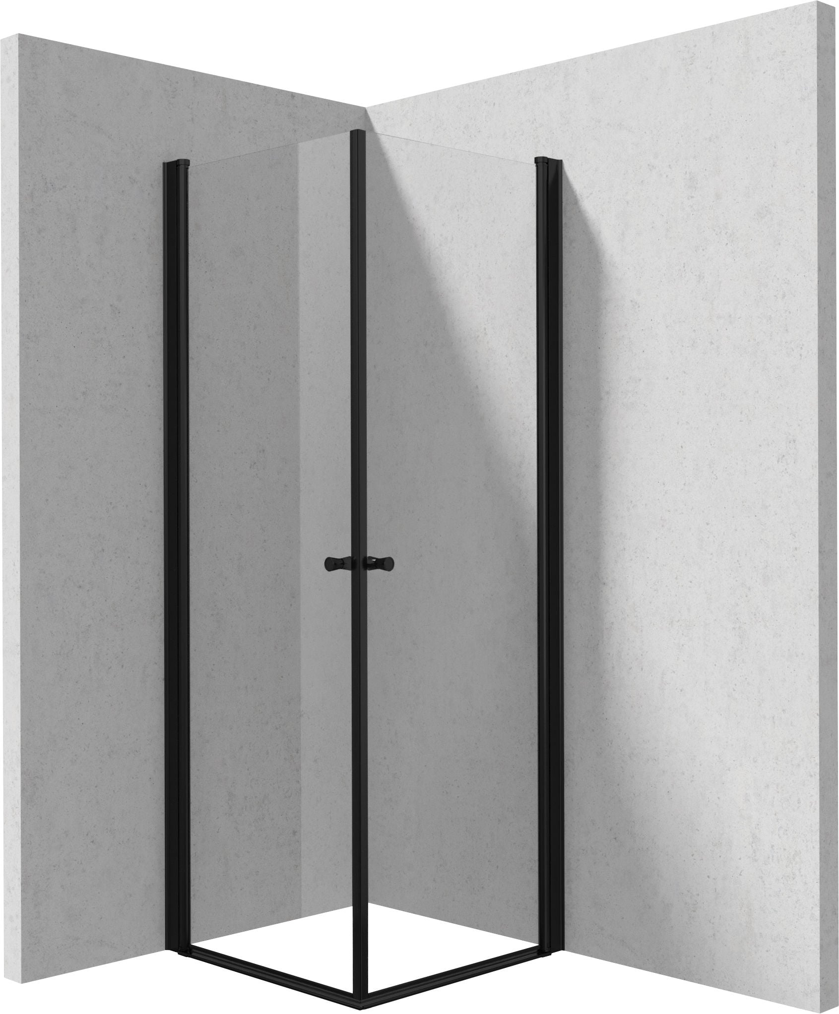 Kabina prysznicowa Deante Kerria Plus 90x90 kwadratowa nero transparentne uniwersalna KKNNW09W09