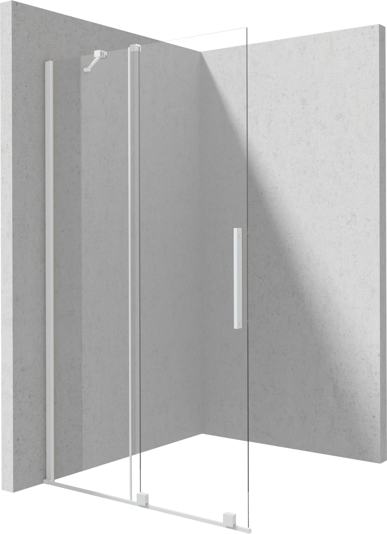 Kabina prysznicowa walk-in Deante Prizma 100x195 przesuwny bianco KTJ_A30R
