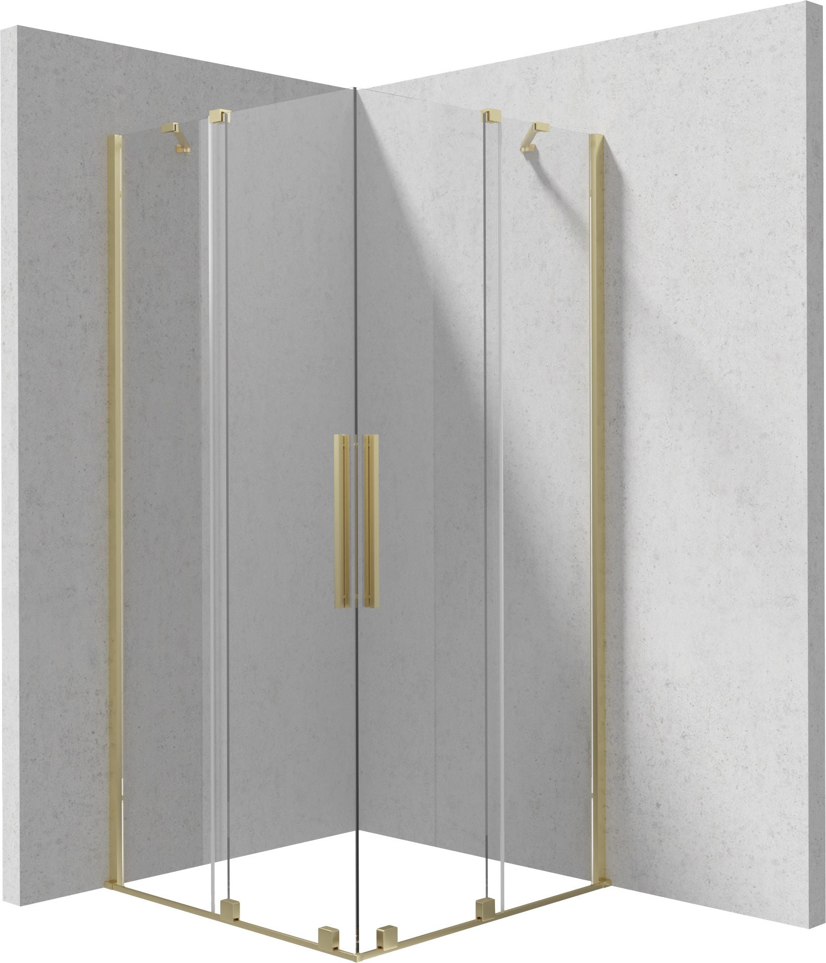 Kabina prysznicowa Deante Prizma 90x90x195 kwadratowa złoty szczotkowany transparentne KPNRP09P09