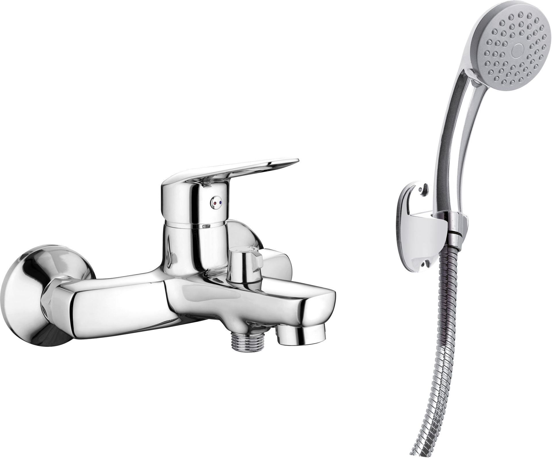 Bateria wannowa ścienna Deante Boro chrom połysk BMO_011M
