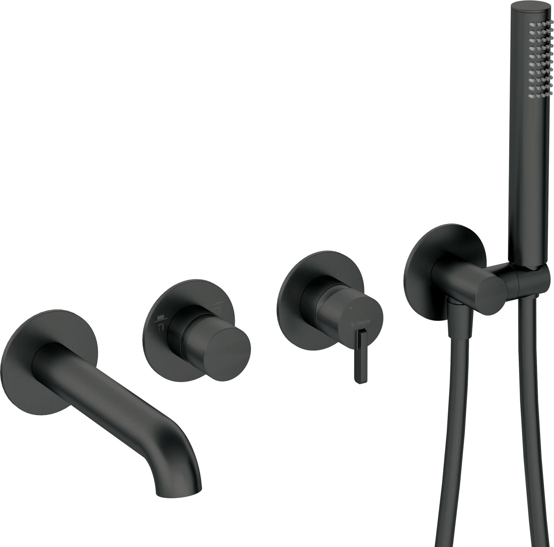 Bateria wannowa podtynkowa Deante Silia 4-otworowa nero BQS_N18P