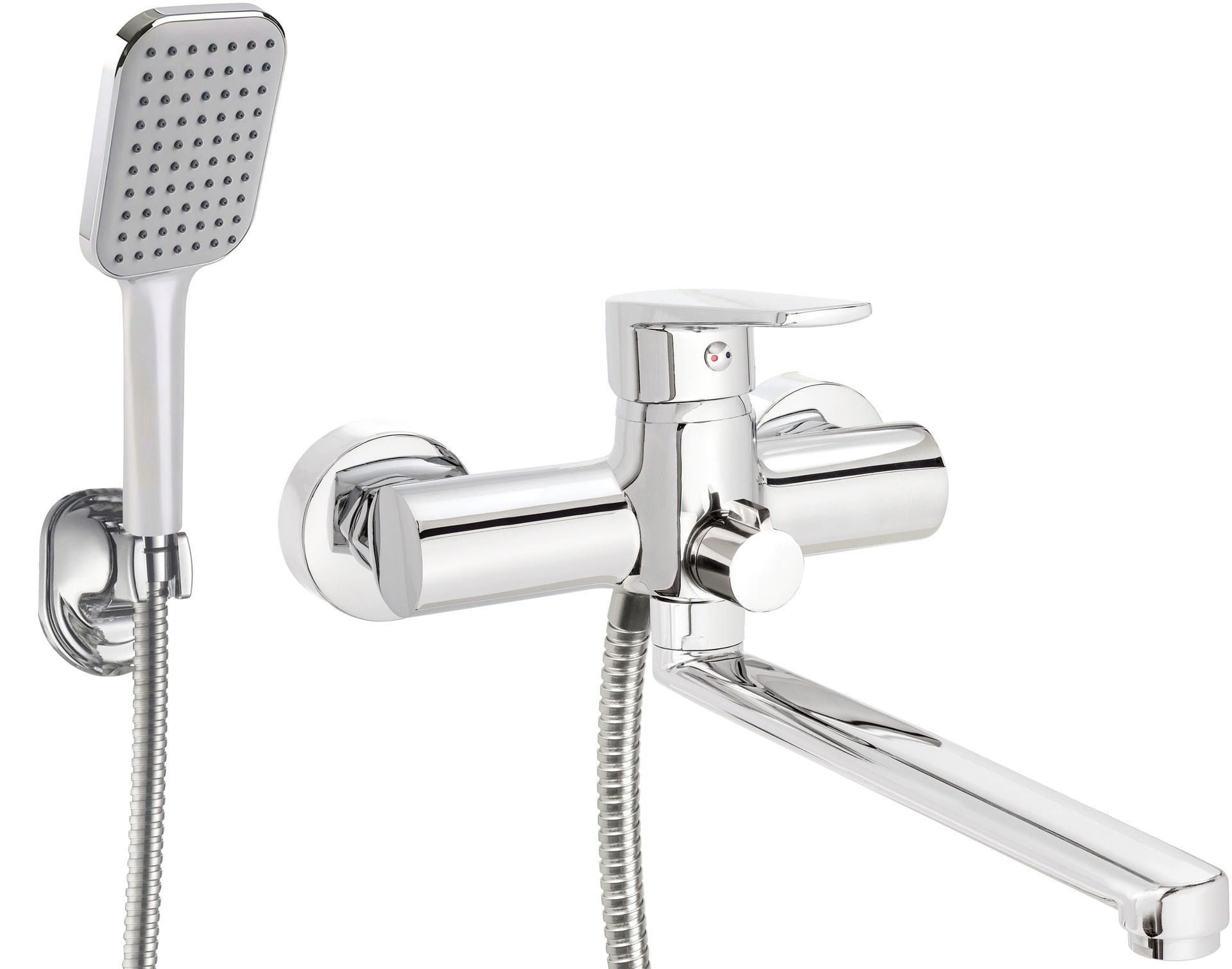 Bateria wannowa ścienna Deante Tubo chrom połysk BUT_057M