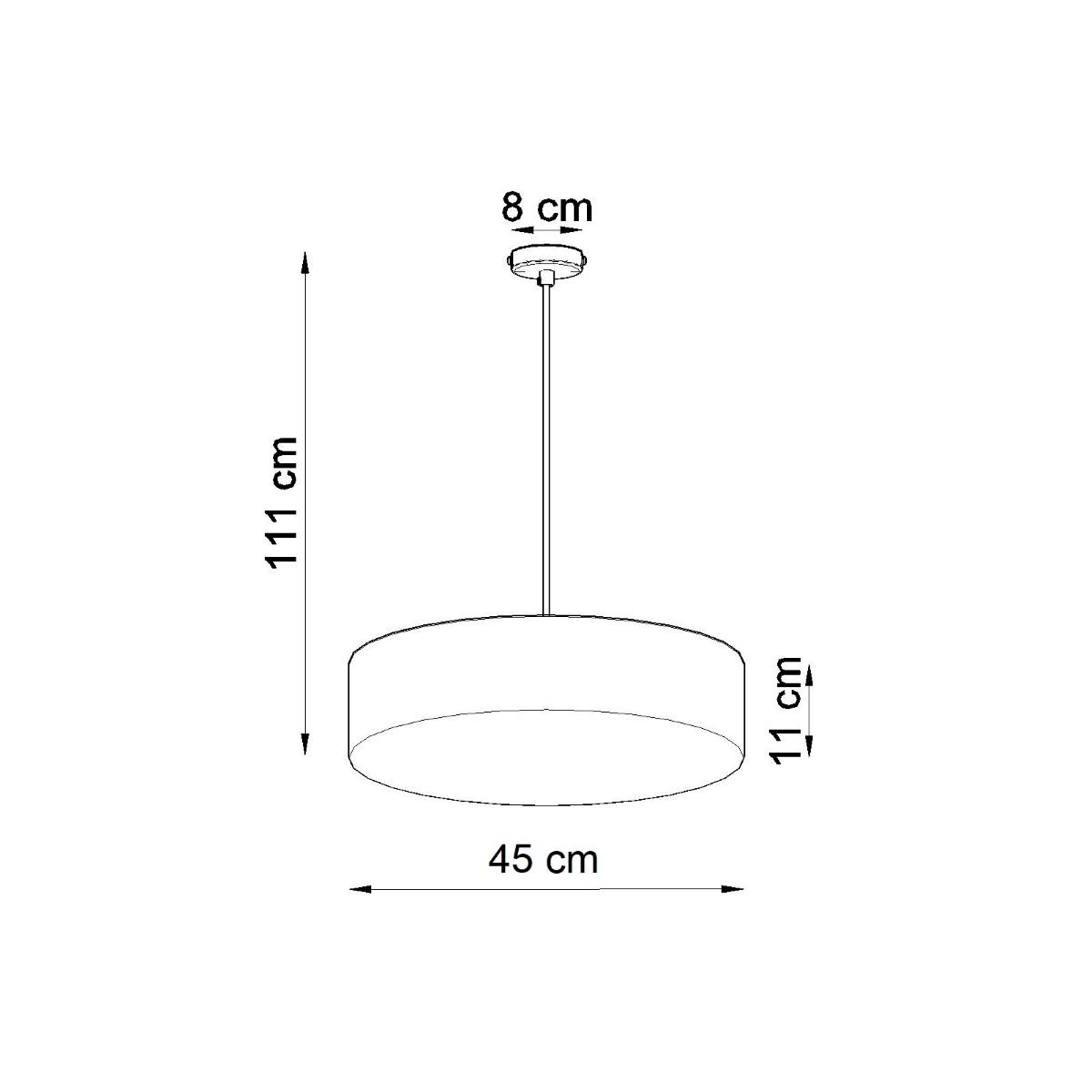 Lampa Wisząca Arena 45 3Xe27 Szary