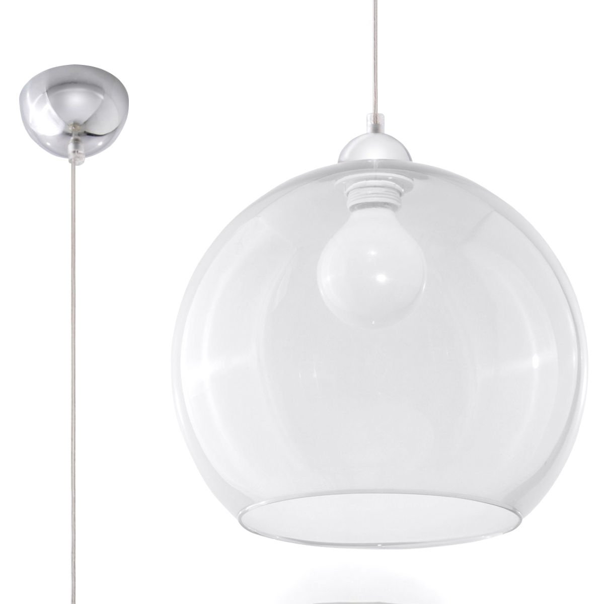 Lampa Wisząca Ball 1Xe27 Transparentny