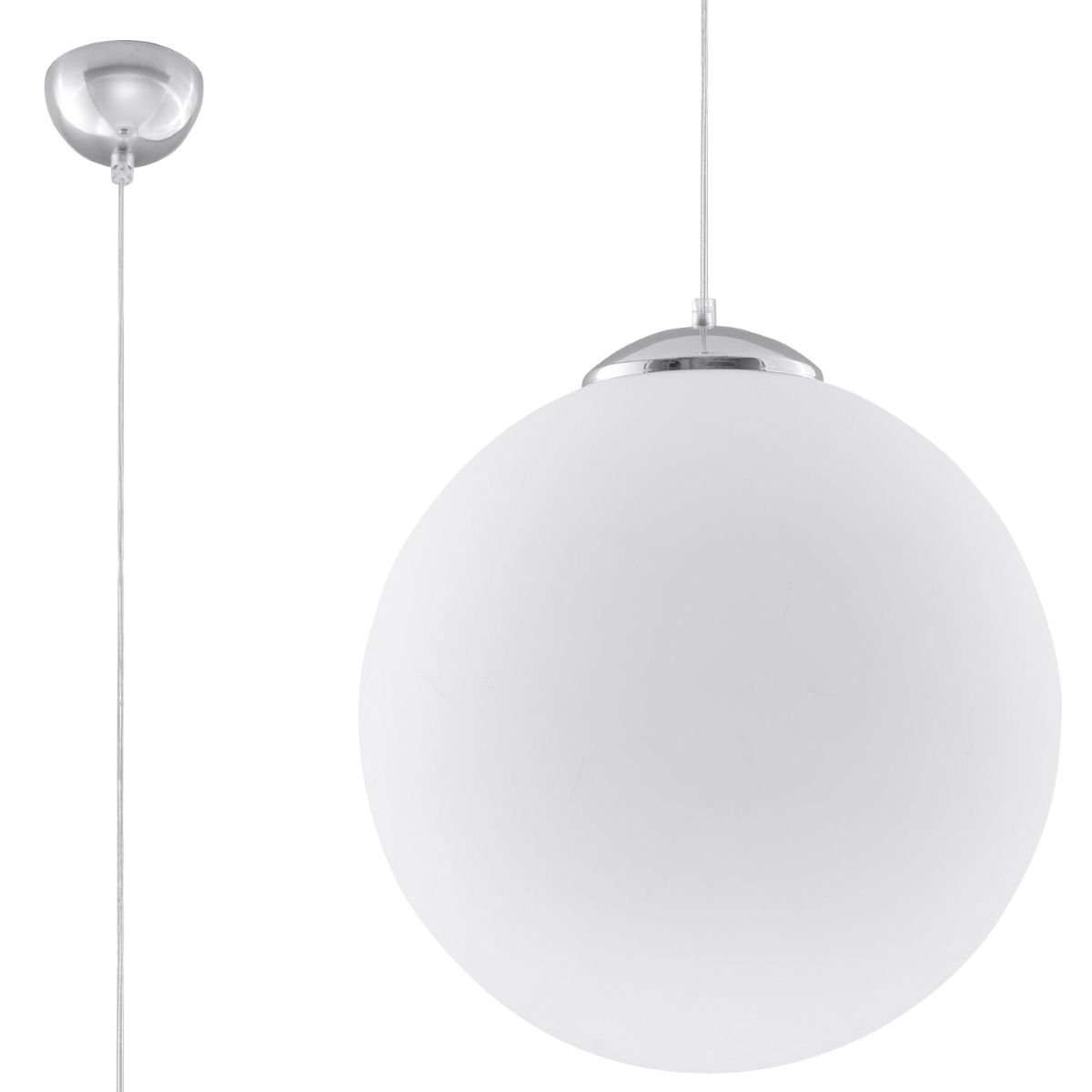 Lampa Wisząca Ugo 30 1Xe27 Biały/Chrom