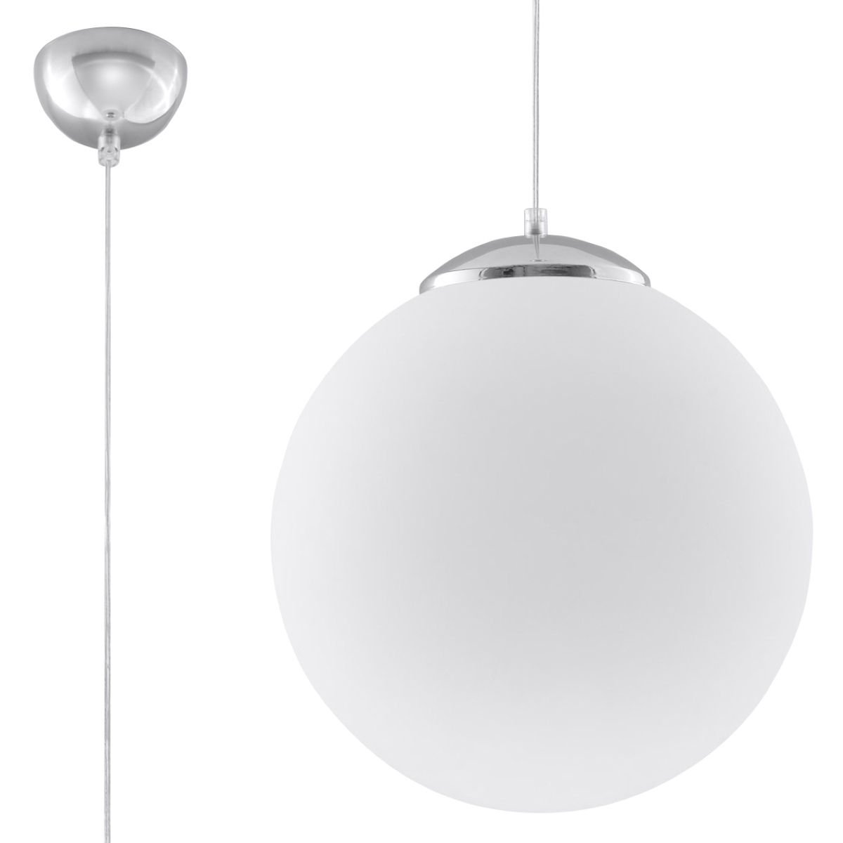 Lampa Wisząca Ugo 40 1Xe27 Biały/Chrom