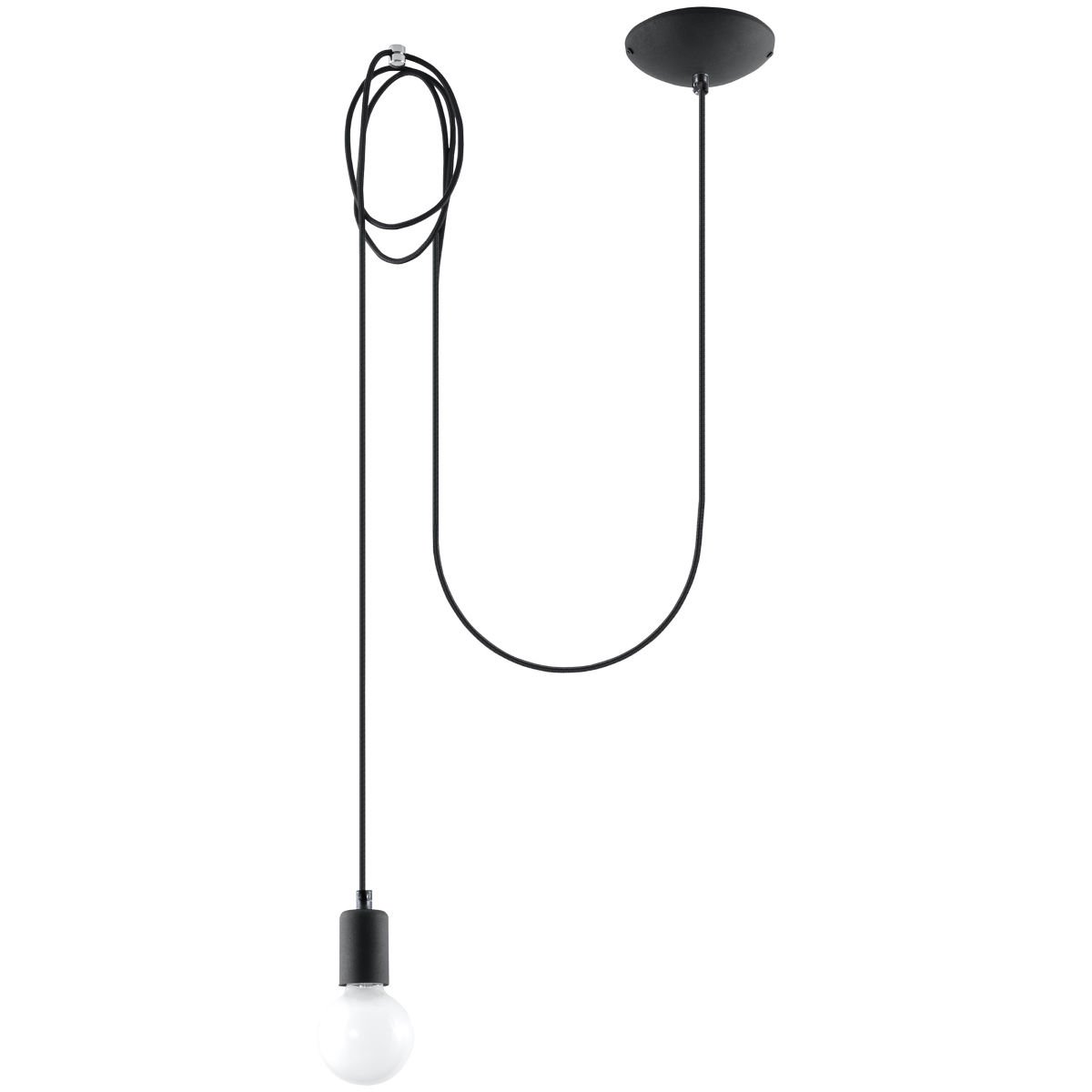 Lampa Wisząca Edison 1 Long 1Xe27 Czarny