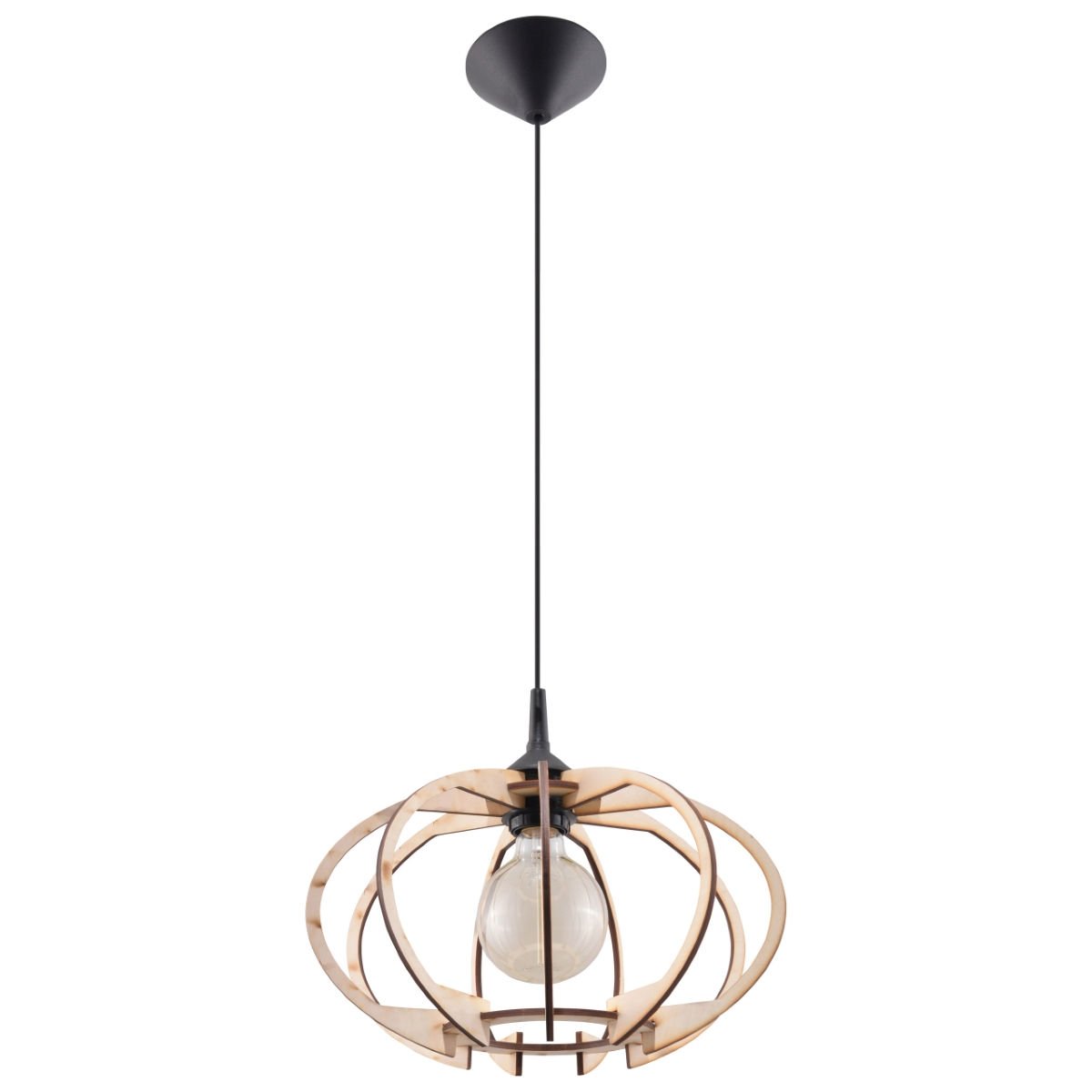 Lampa Wisząca Mandelino 1Xe27 Naturalne Drewno