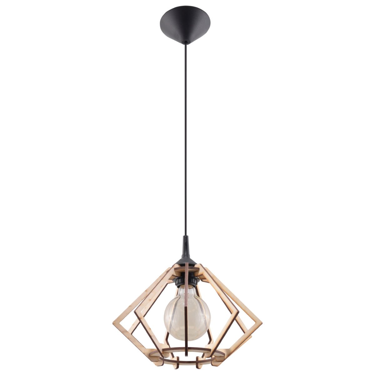 Lampa Wisząca Pompelmo 1Xe27 Naturalne Drewno