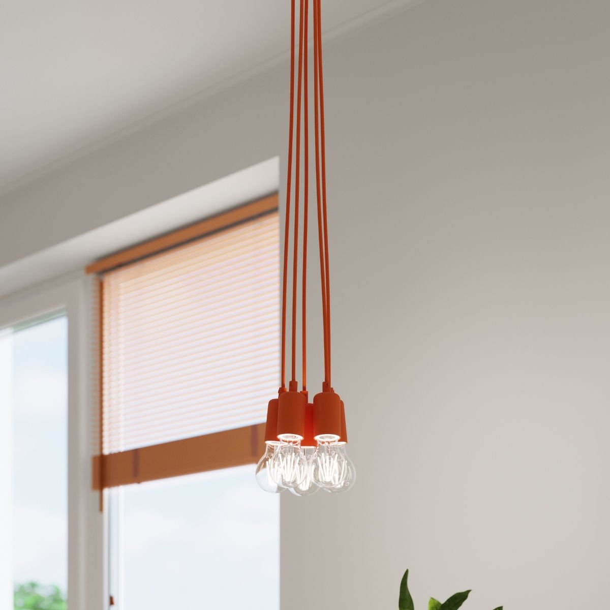 Lampa Wisząca Diego 5 5Xe27 Pomarańczowy