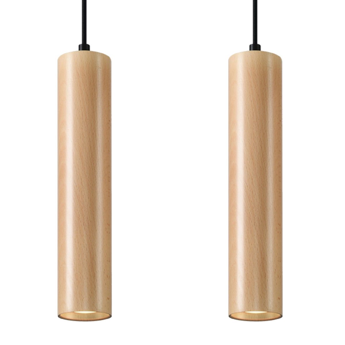 Lampa Wisząca Lino 2 2Xgu10 Naturalne Drewno