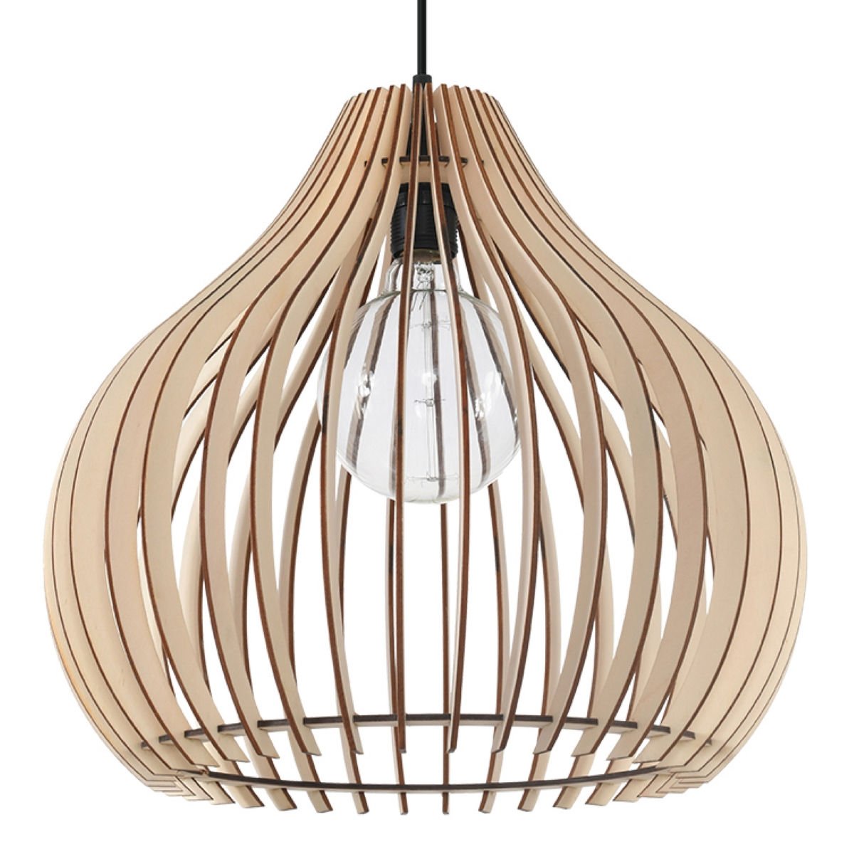 Lampa Wisząca Aprilla 1Xe27 Naturalne Drewno