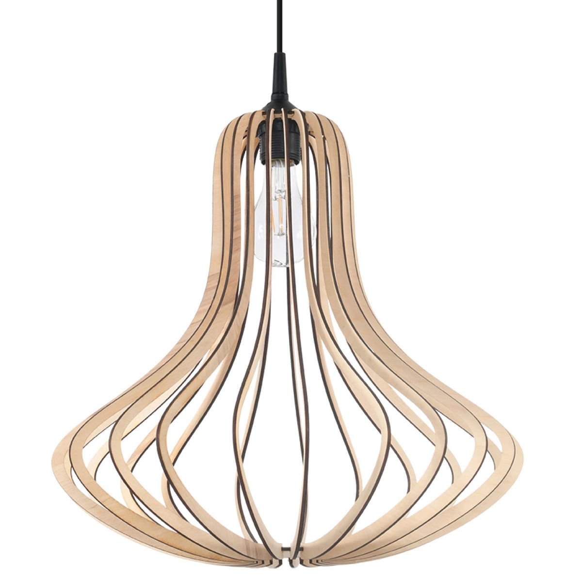 Lampa Wisząca Elza 1Xe27 Naturalne Drewno