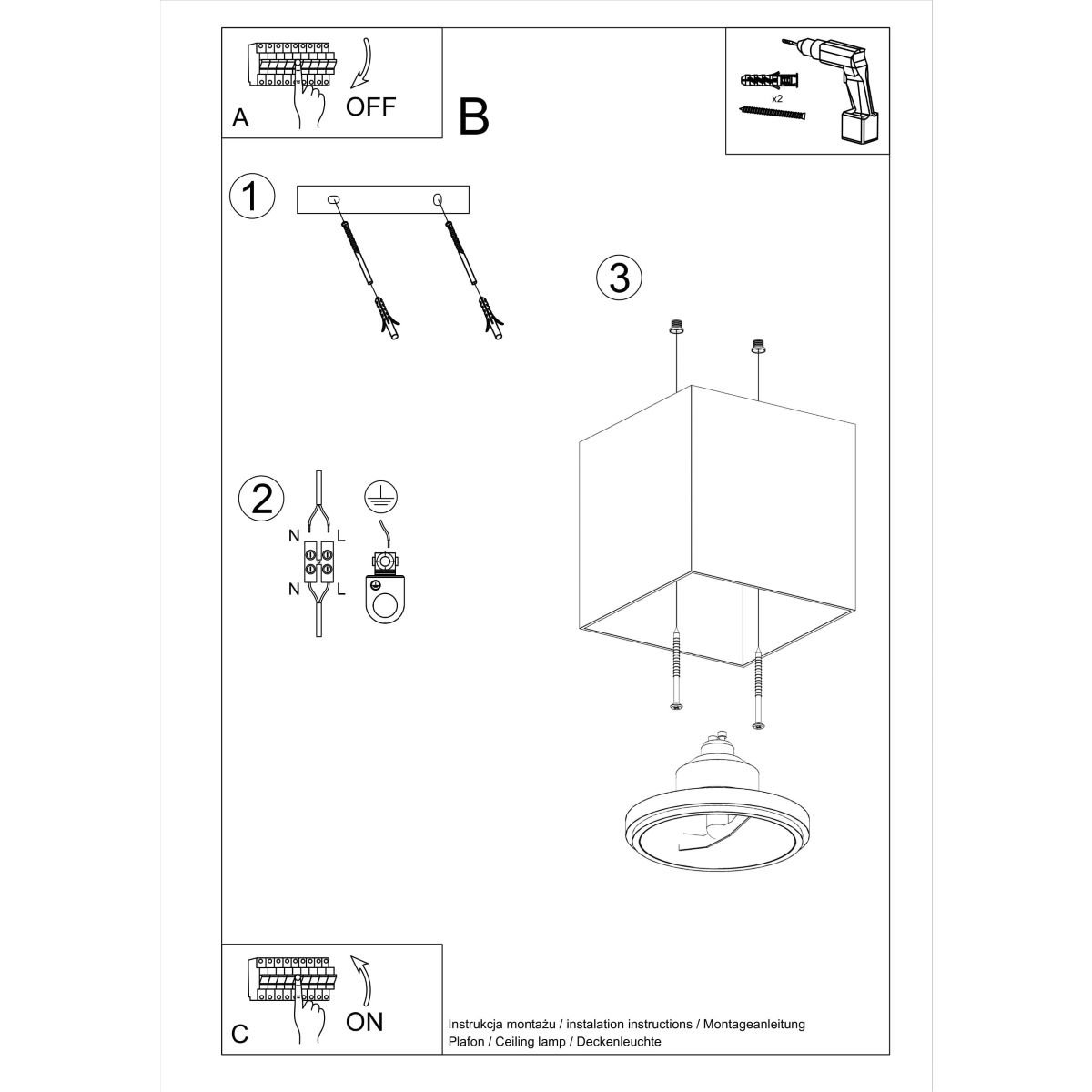 Plafon Blake 1Xgu10/Es111 Czarny