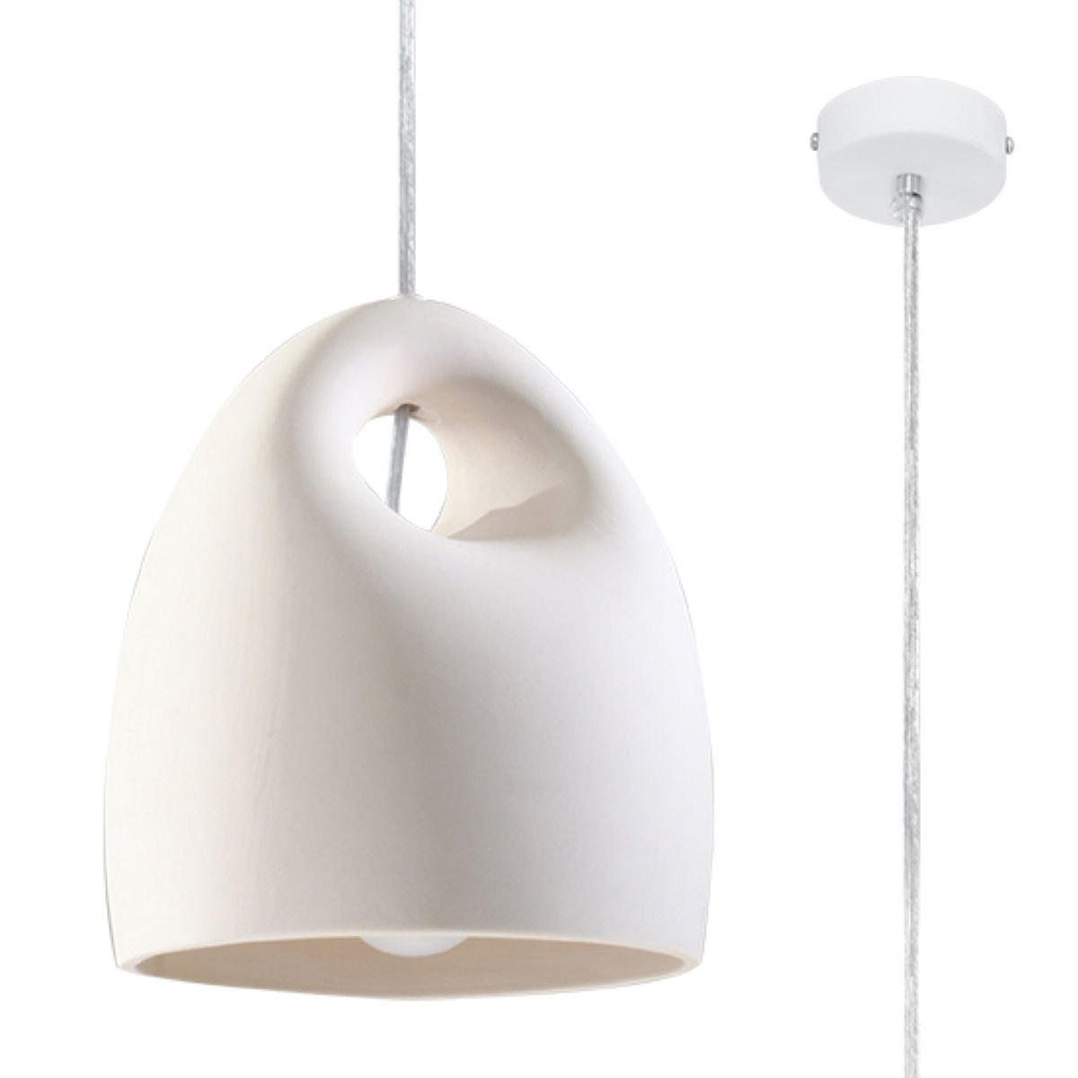 Lampa Wisząca Ceramiczna Bukano 1Xe27 Biały