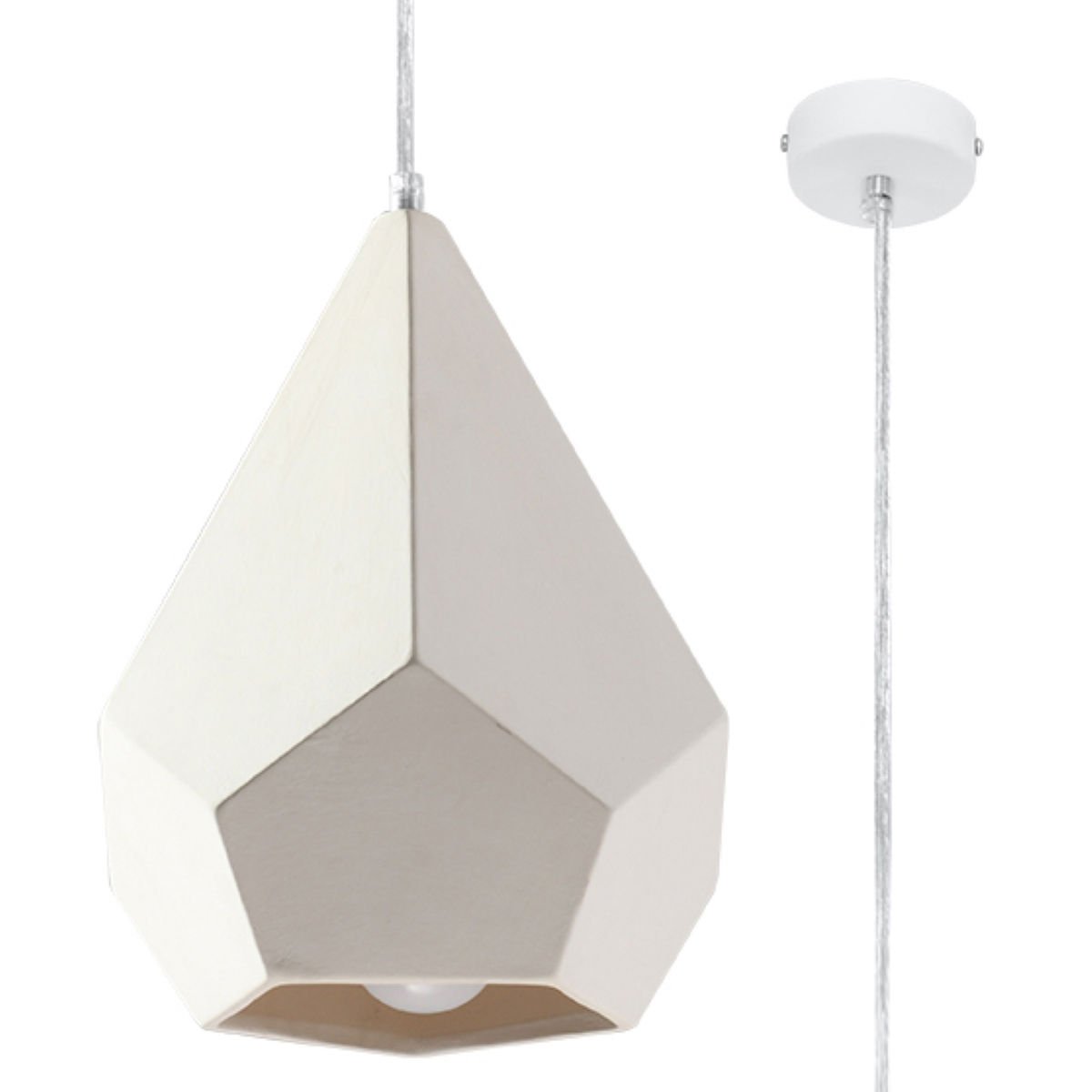 Lampa Wisząca Ceramiczna Pavlus 1Xe27 Biały