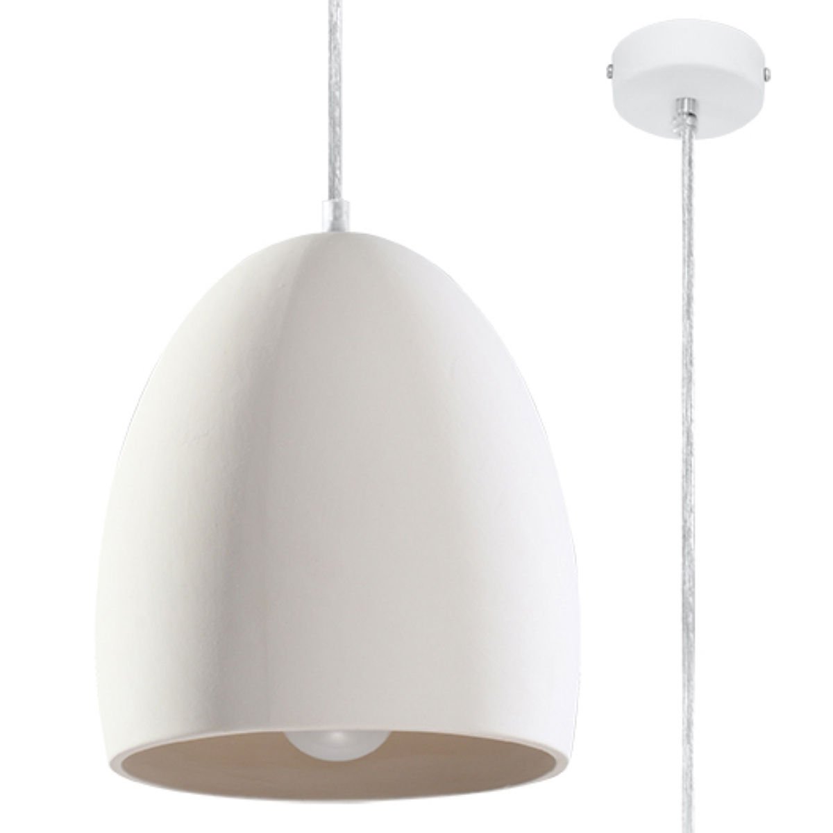 Lampa Wisząca Ceramiczna Flawiusz 1Xe27 Biały