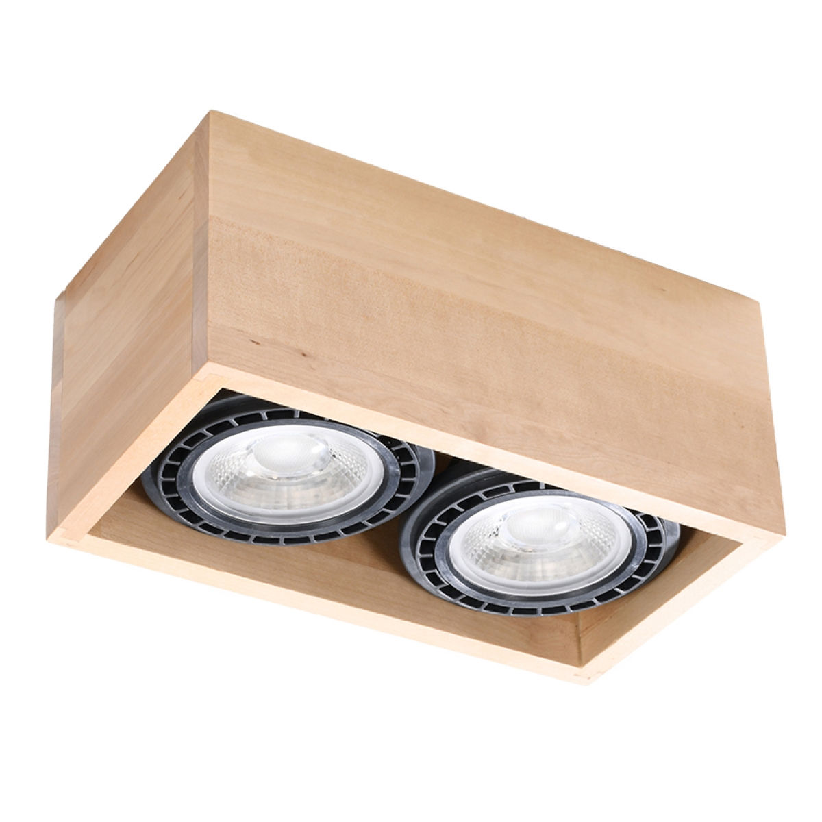 Plafon Quatro 2 2Xgu10/Es111 Naturalne Drewno