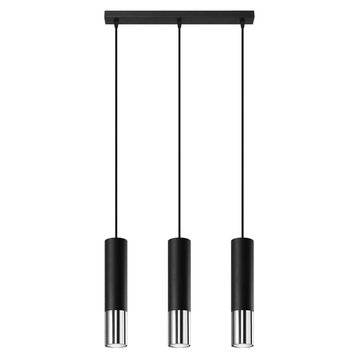 Lampa Wisząca Loopez 3L / 3Xgu10 Czarny/Chrom