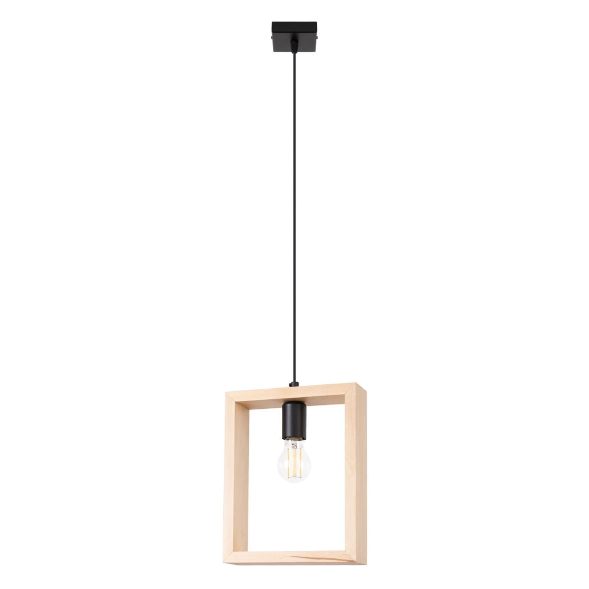 Lampa Wisząca Aries 1Xe27 Naturalne Drewno