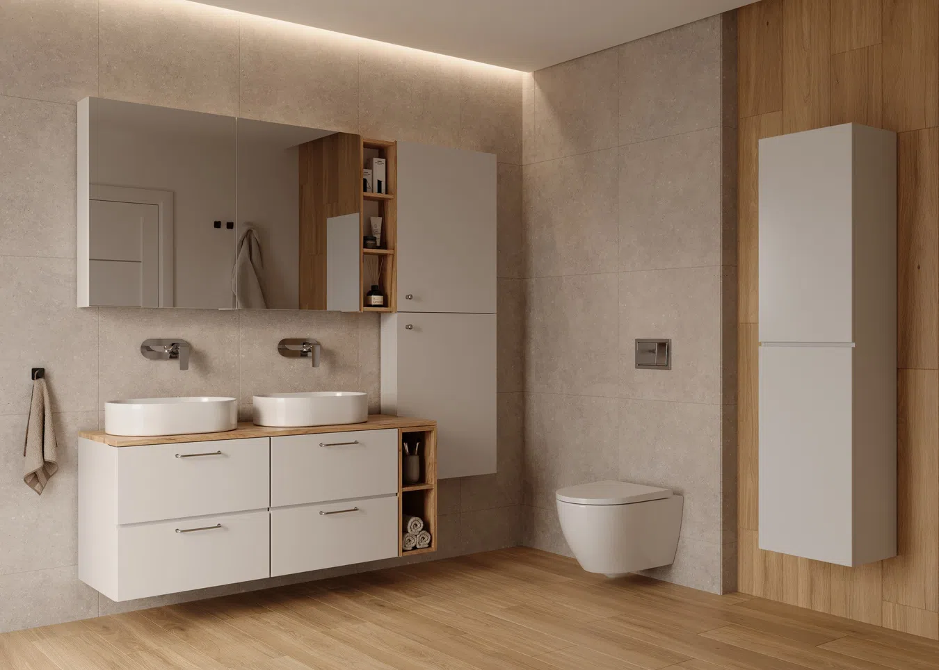 Jasna łazienka dla całej rodziny