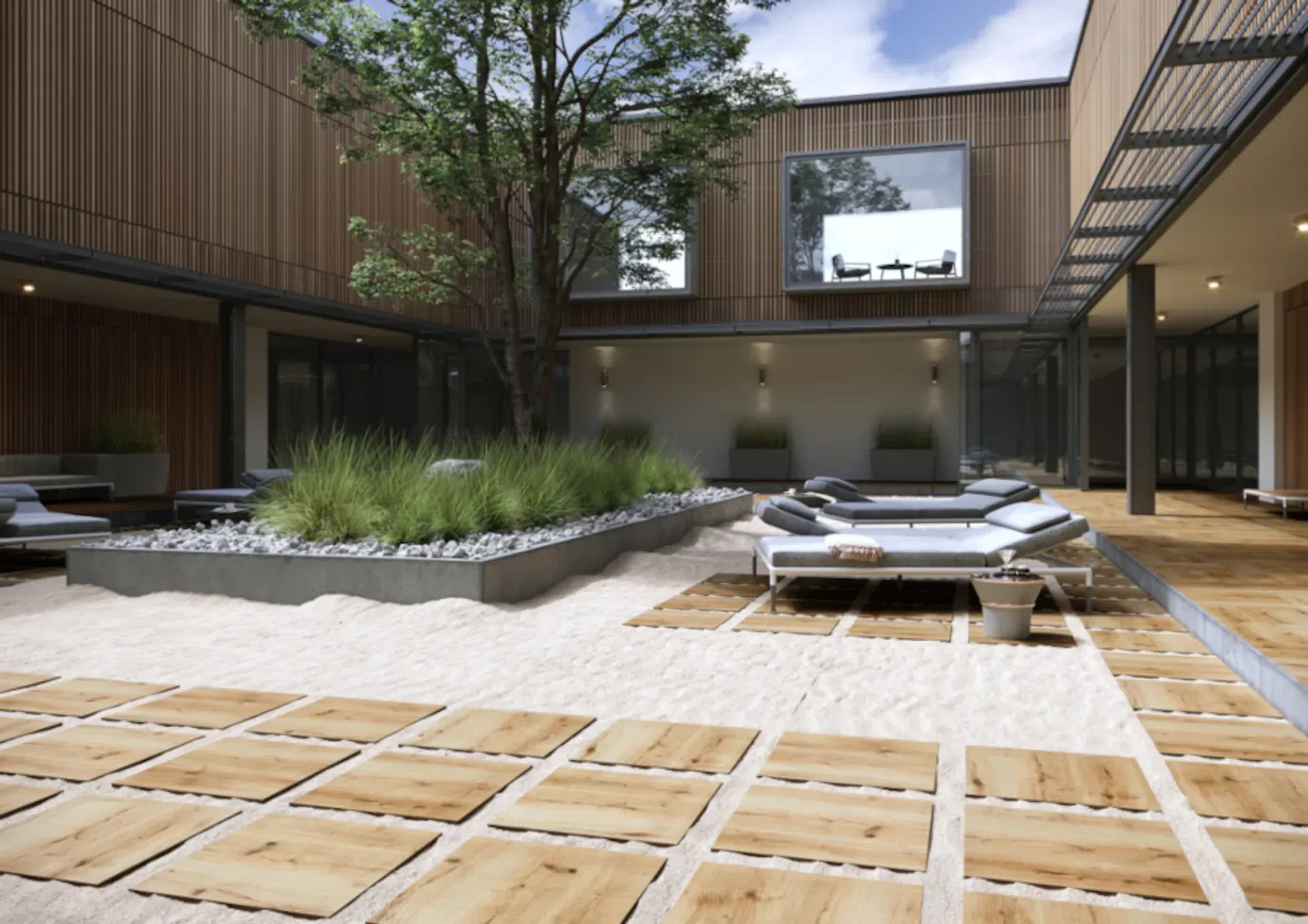 Płytki tarasowe imitujące drewno