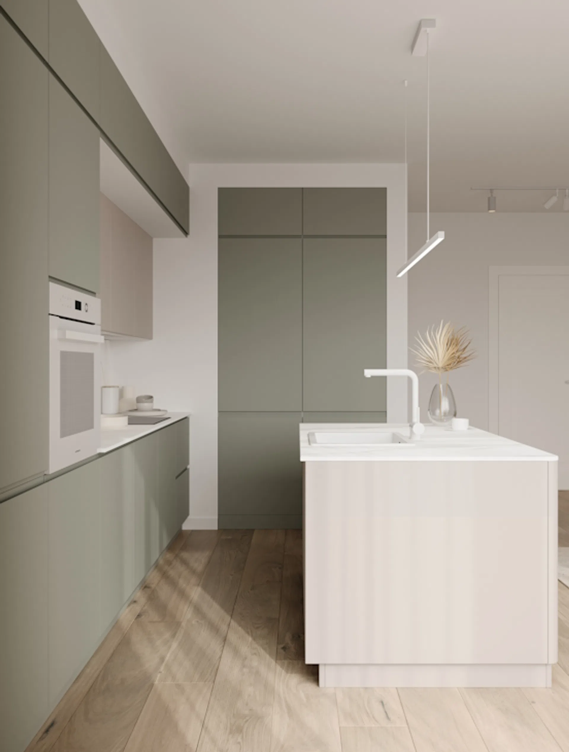 Kaszmirowa kuchnia z wyspą