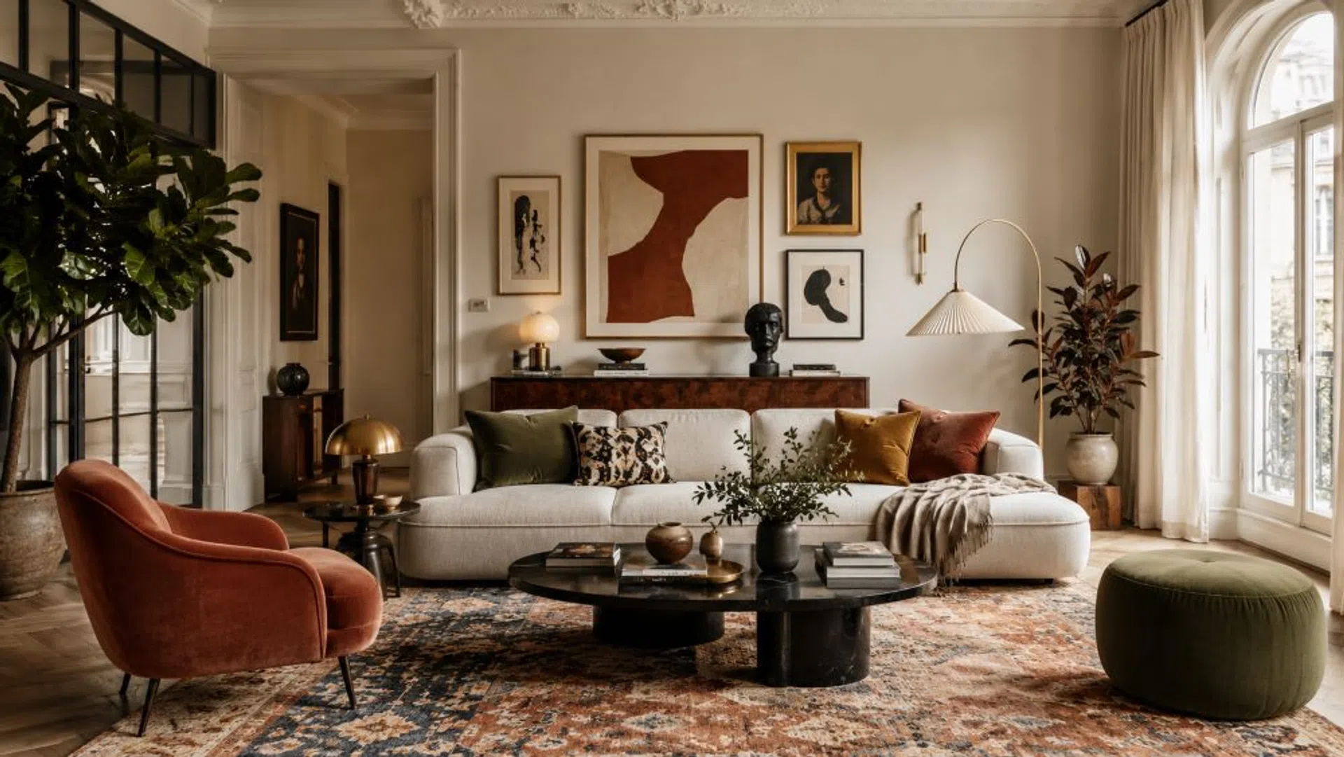salon w stylu eklektycznym