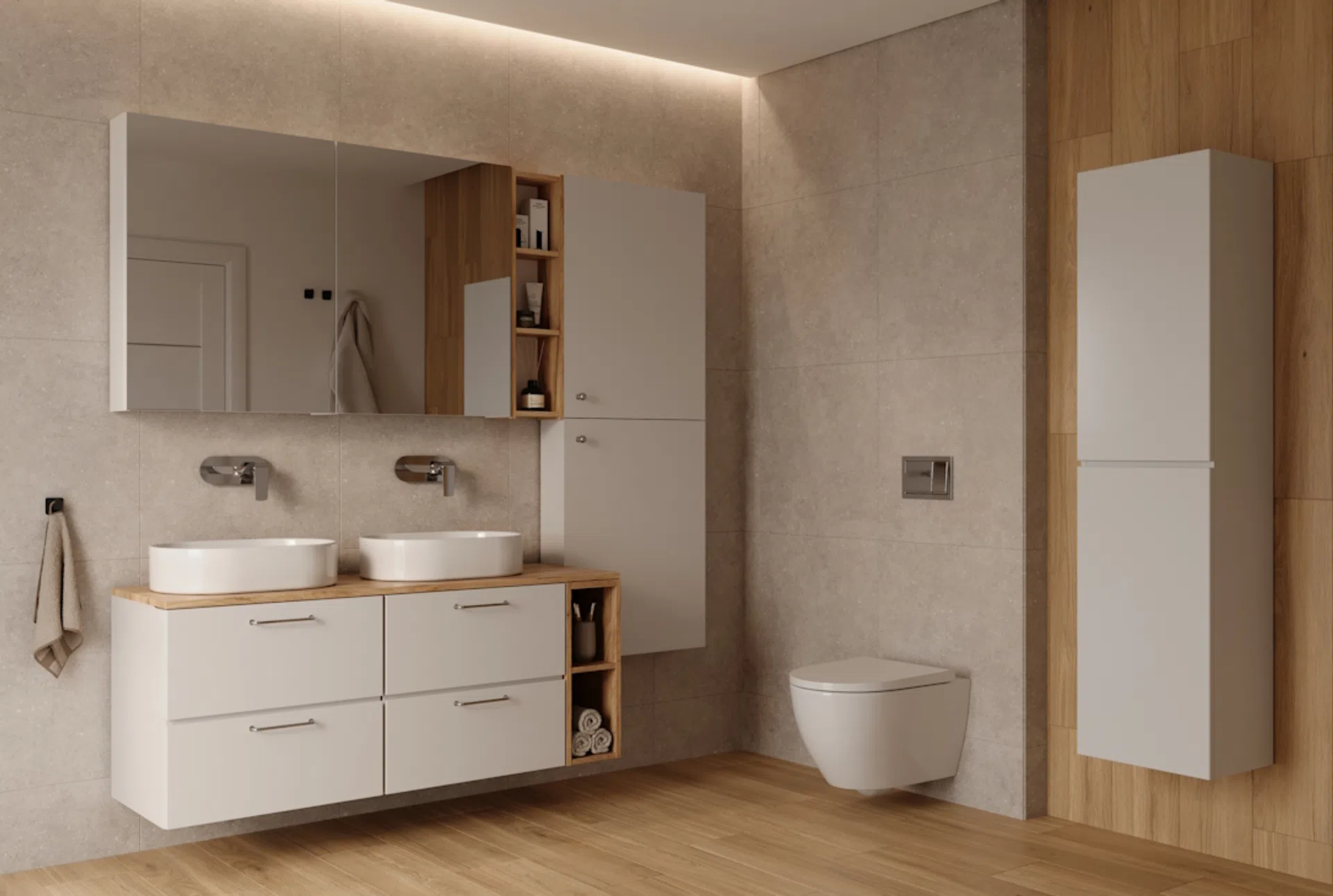 Jasna łazienka dla całej rodziny