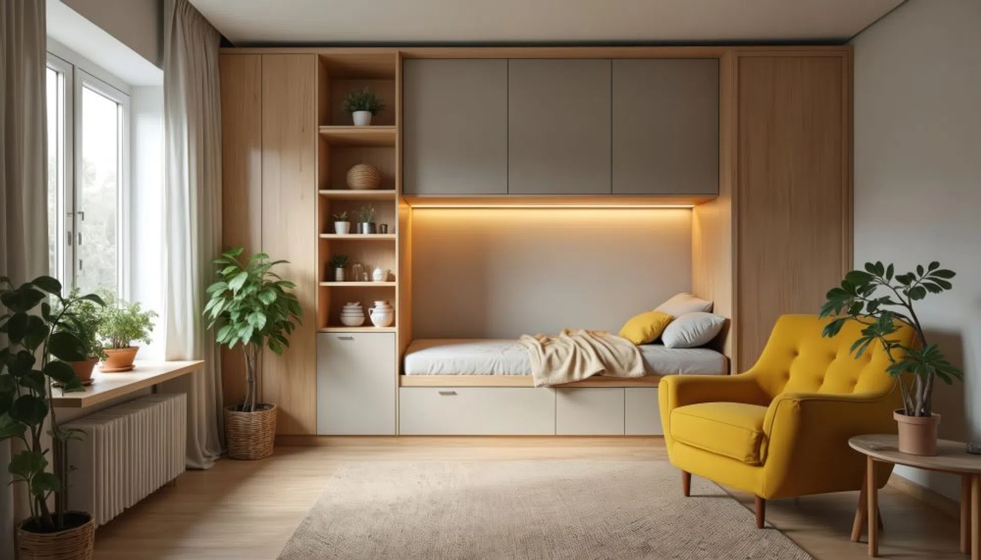 jak pogodzić salon z sypialnią