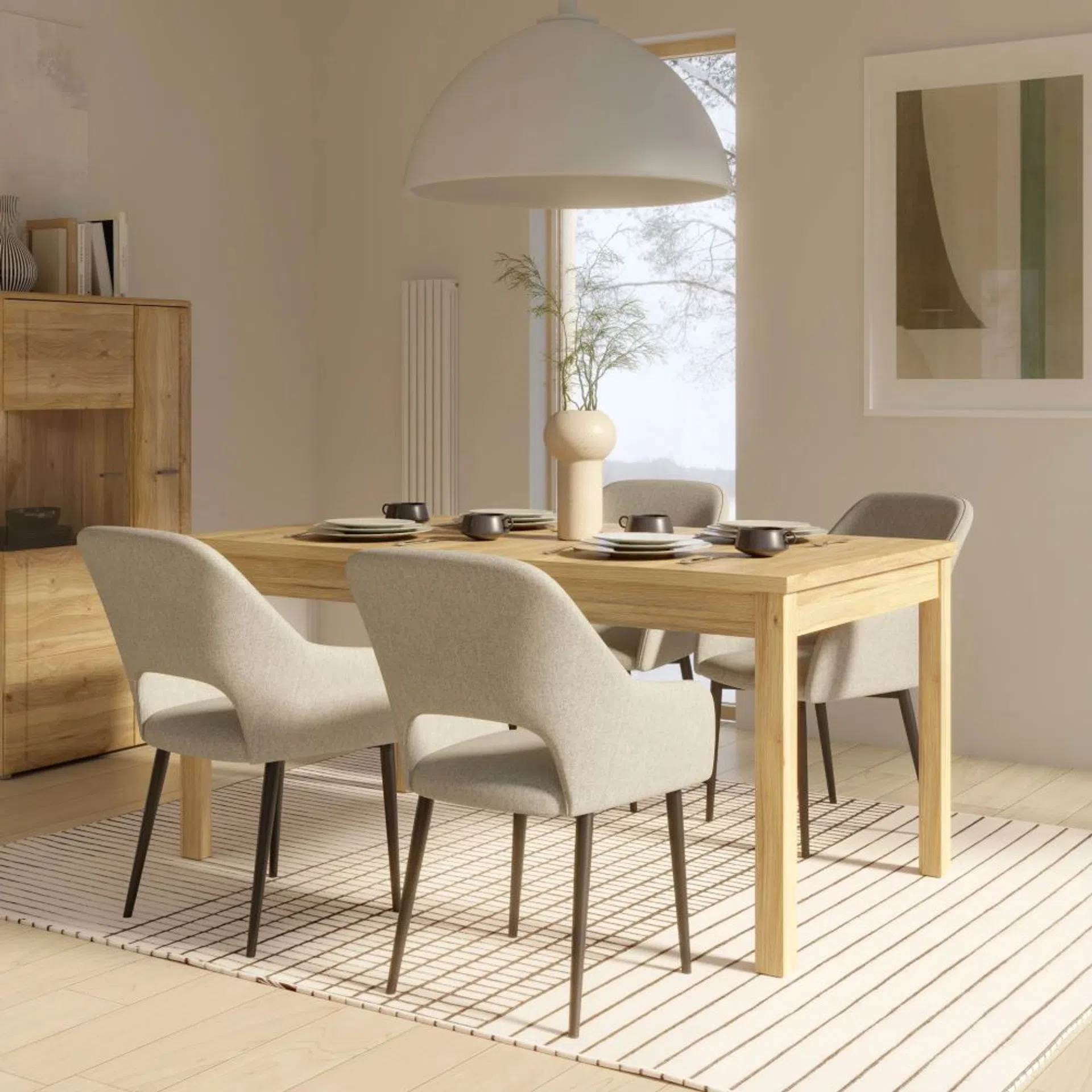 stół w małym salonie