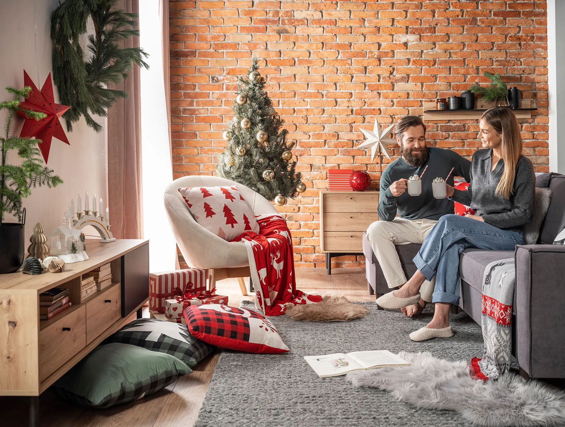 jak udekorować salon na święta