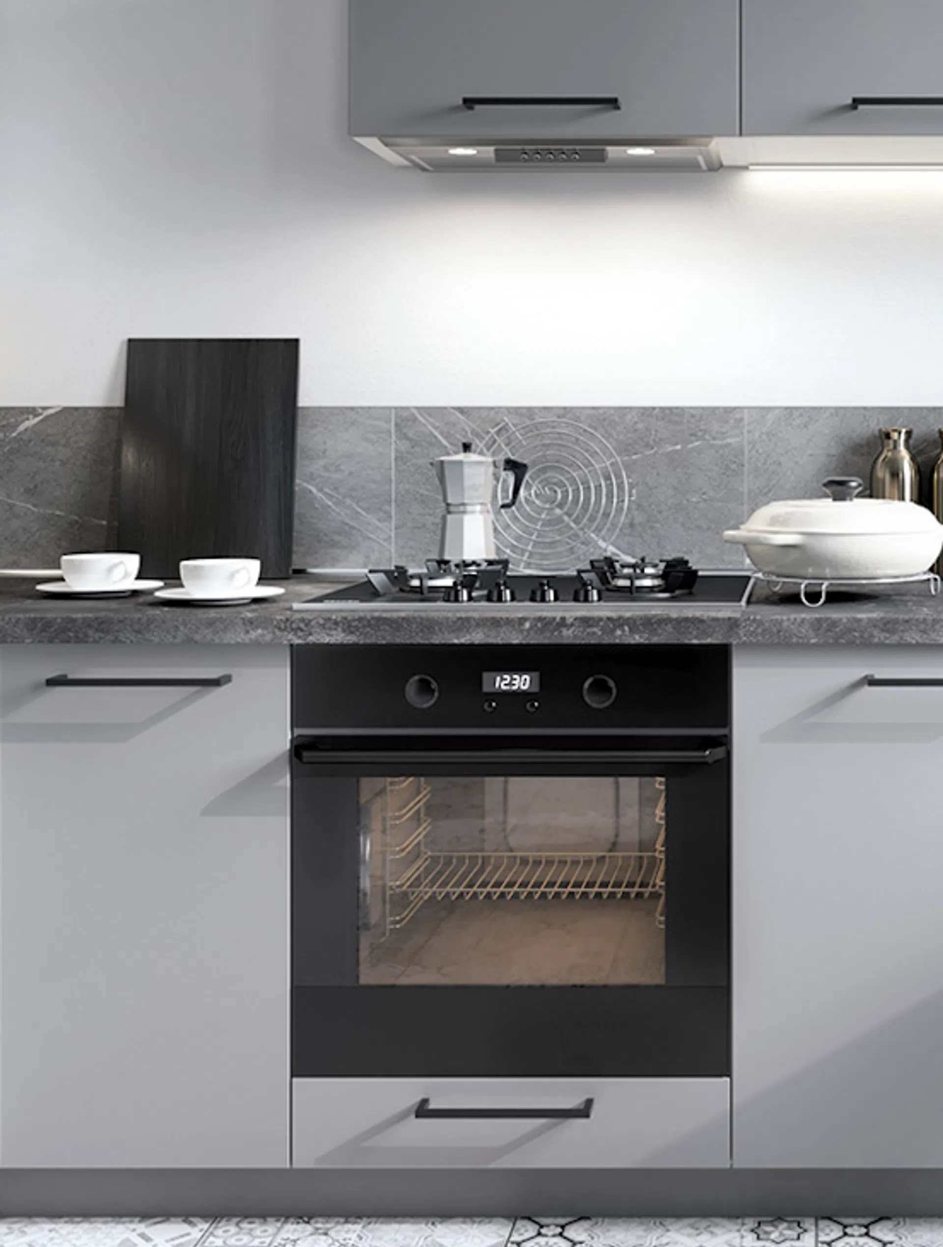 Szara kuchnia w bloku