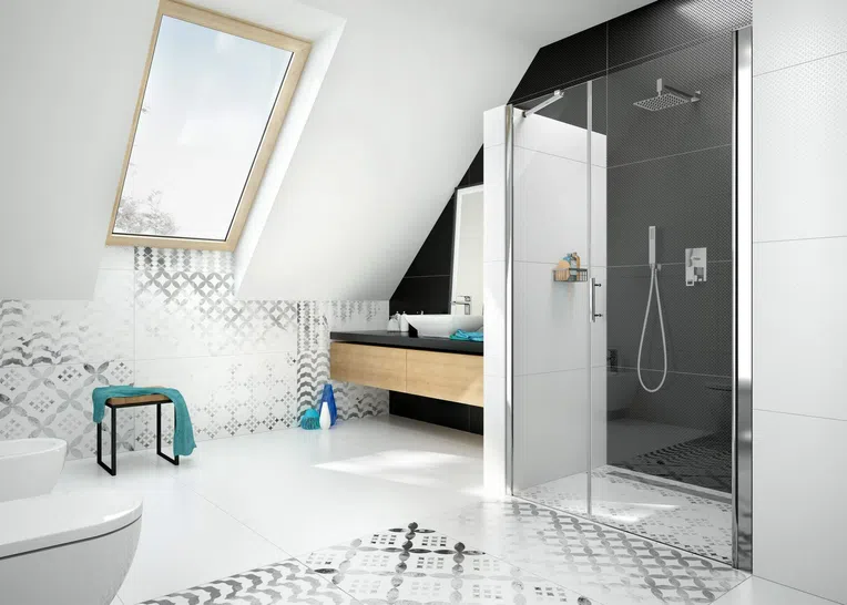 Drzwi prysznicowe Deante Moon 120x200 chrom transparentne KTM_014P