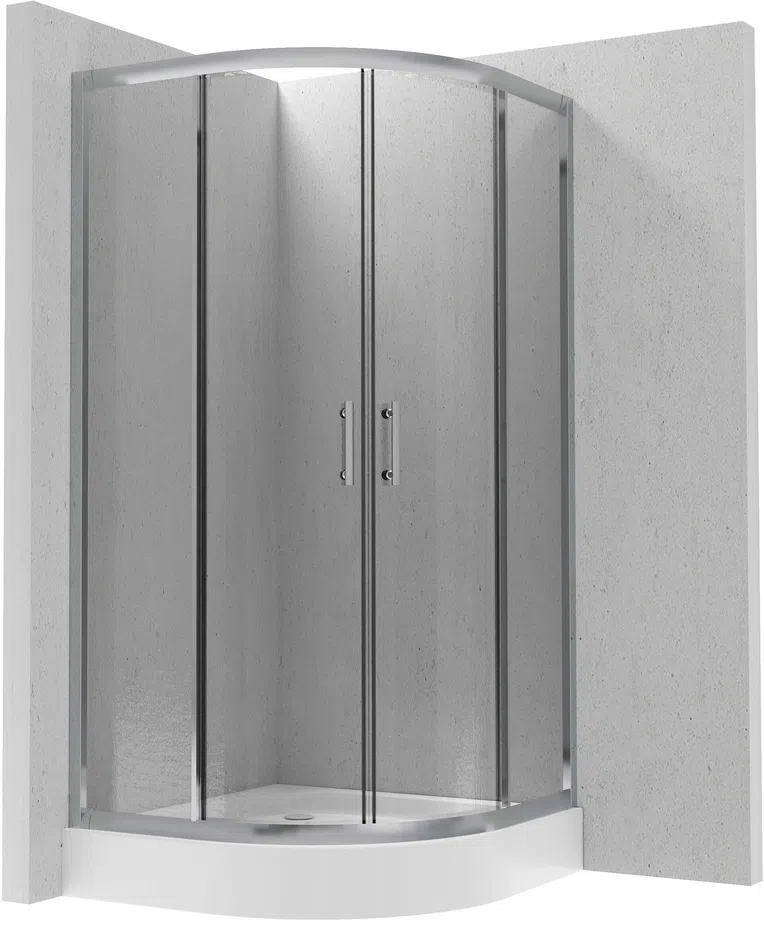 KABINA PRYSZNICOWA DEANTE JASMIN 90X90X185 PÓŁOKRĄGŁA UNIWERSALNA CHROM TRANSPARENTNE KGJ_051P