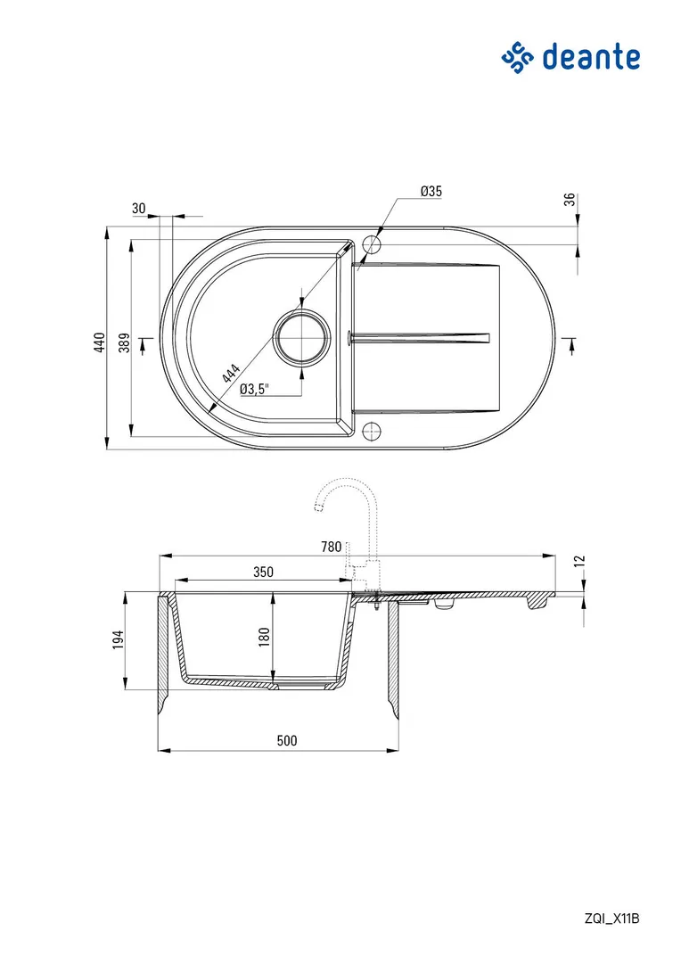 Zlewozmywak piva Deante zqi_711b