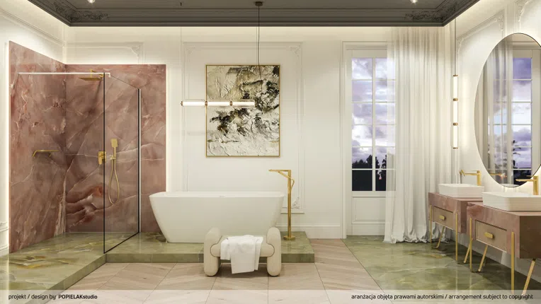 Bateria wannowa wolnostojąca Deante Alpinia złoty połysk BGA_Z17M