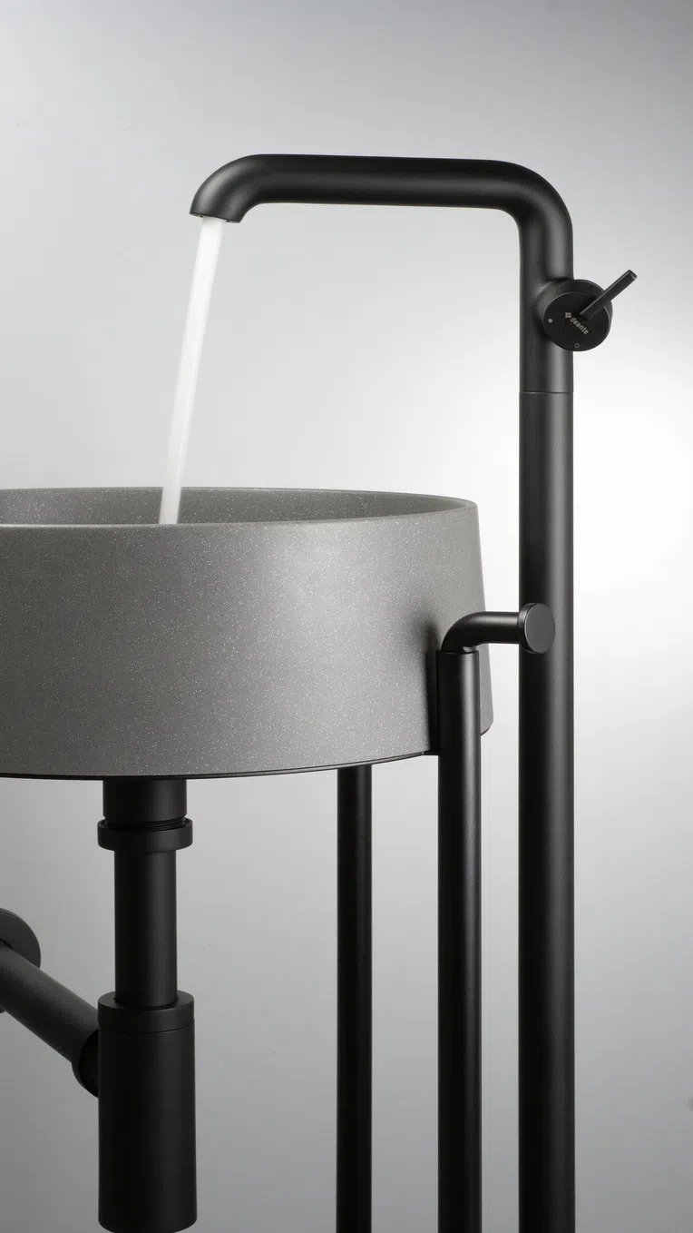 Bateria umywalkowa wolnostojąca Deante Silia nero BQS_N2KK