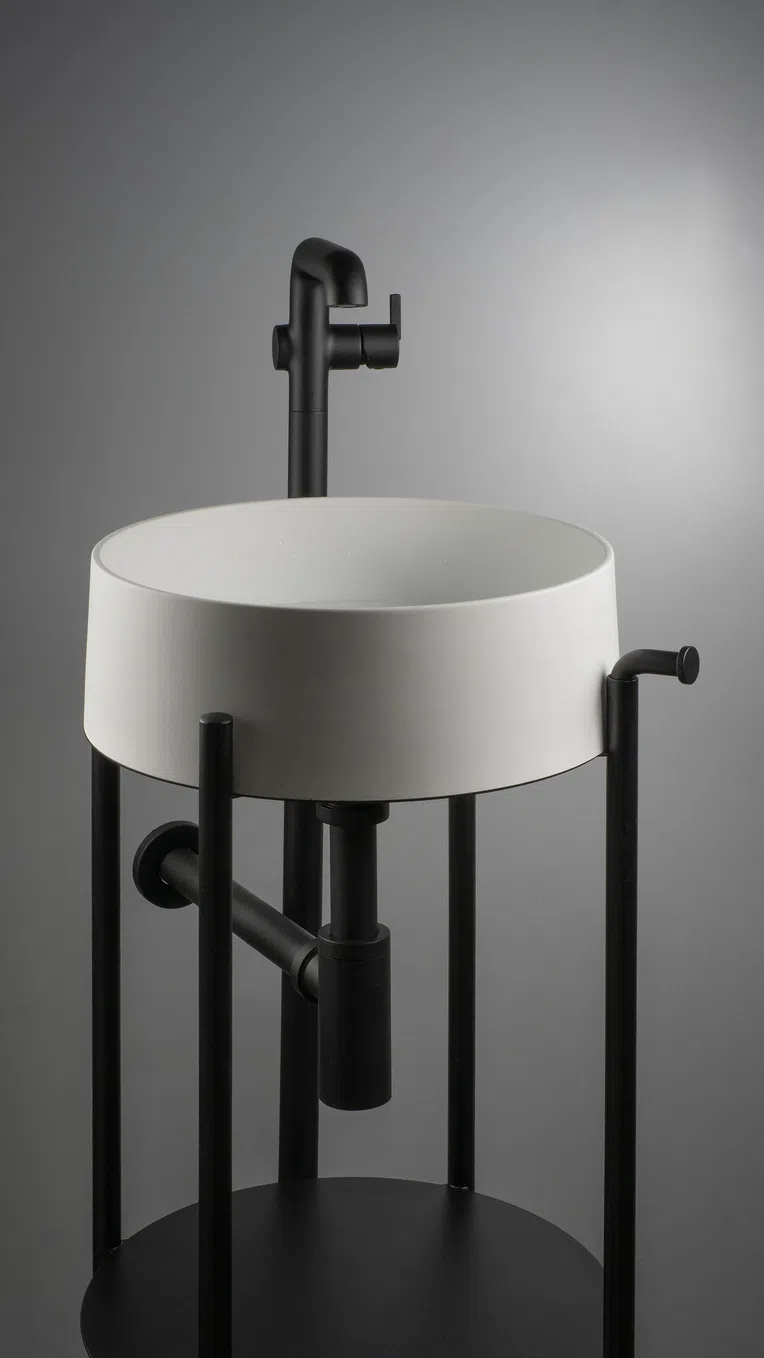 Bateria umywalkowa wolnostojąca Deante Silia nero BQS_N2KK