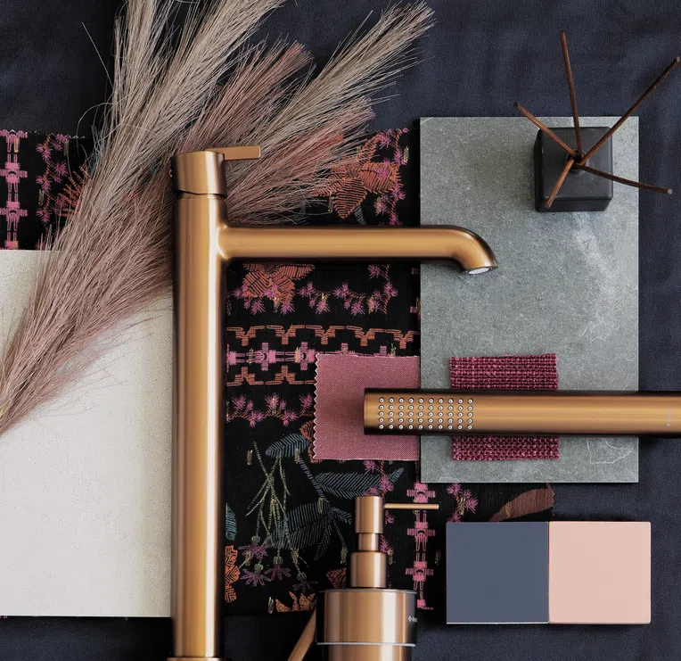 Bateria umywalkowa nablatowa Deante Silia brąz szczotkowana BQS_C20K