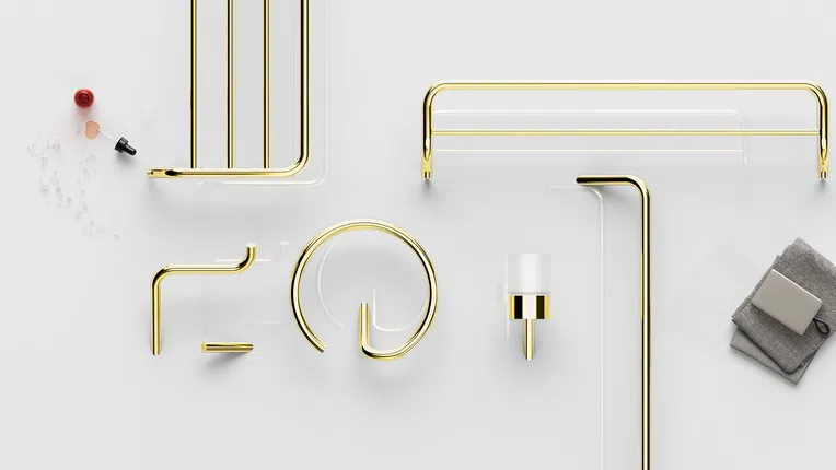 Wieszak łazienkowy na ręcznik Deante Silia złoty połysk ADI_Z621