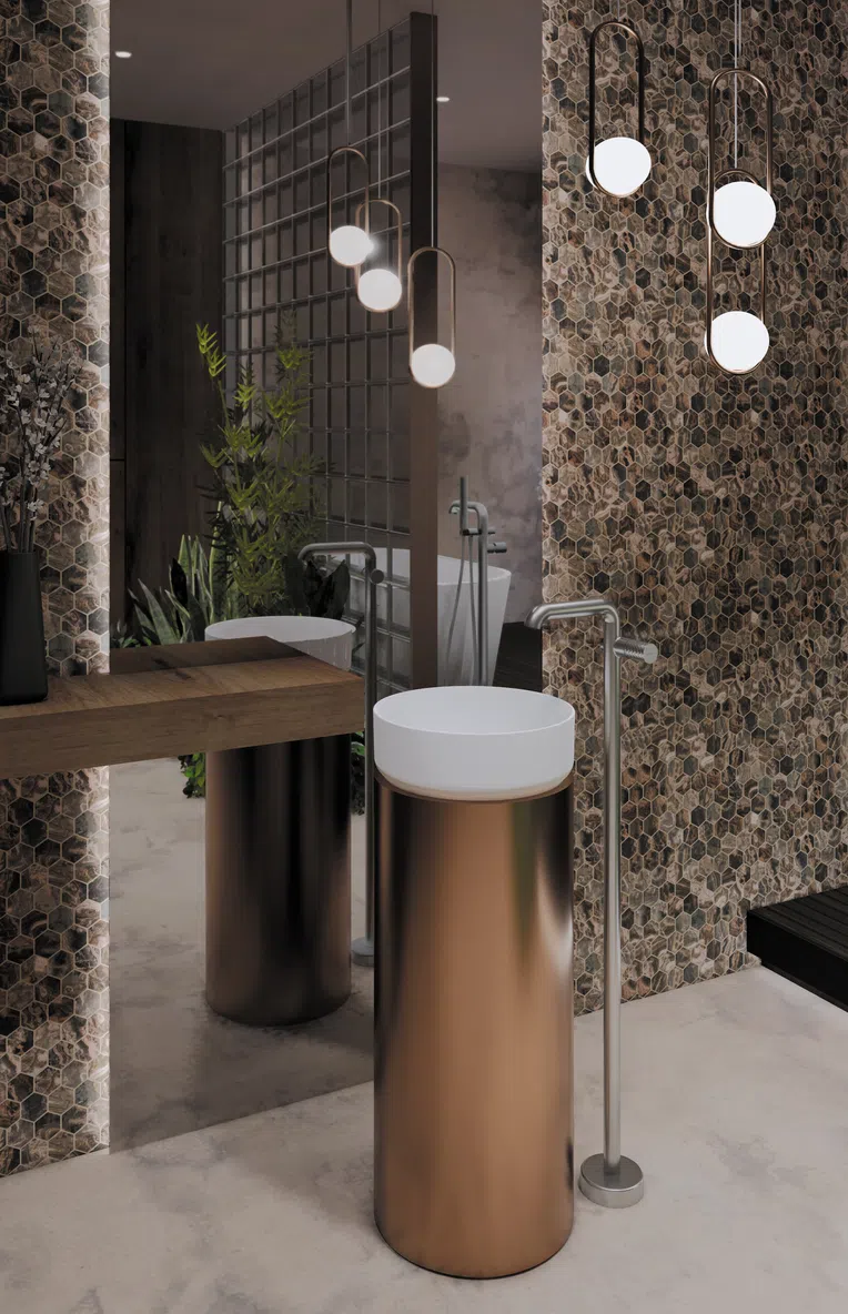 Umywalka nablatowa Deante Silia 36 cm okrągła biały mat CDL_6U4S