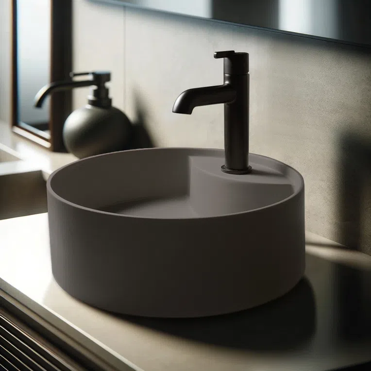 Umywalka nablatowa Deante Silia 36 cm okrągła antracyt metalik CQS_TU4B