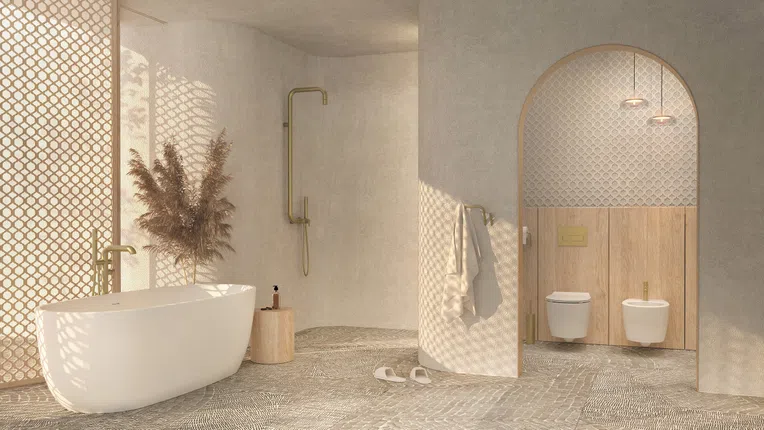 Kolumna prysznicowa Deante Silia złoty szczotkowany NQS_R4XM