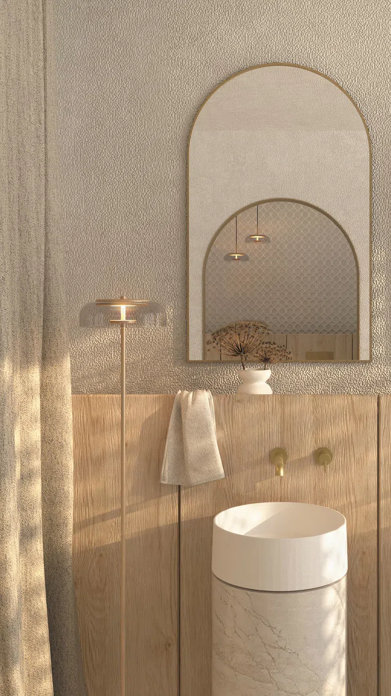 Bateria umywalkowa podtynkowa Deante Silia złoty szczotkowanyBQS_R54L