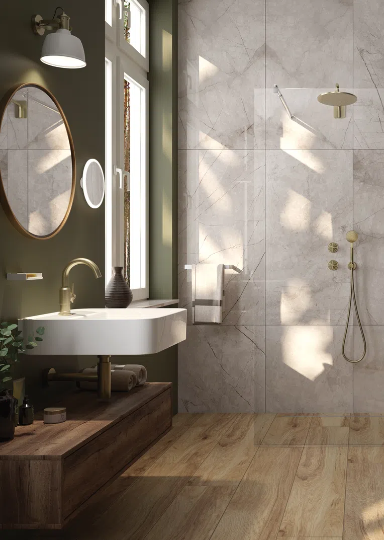 Bateria umywalkowa Deante Temisto mosiądz szczotkowany BQT_M20M