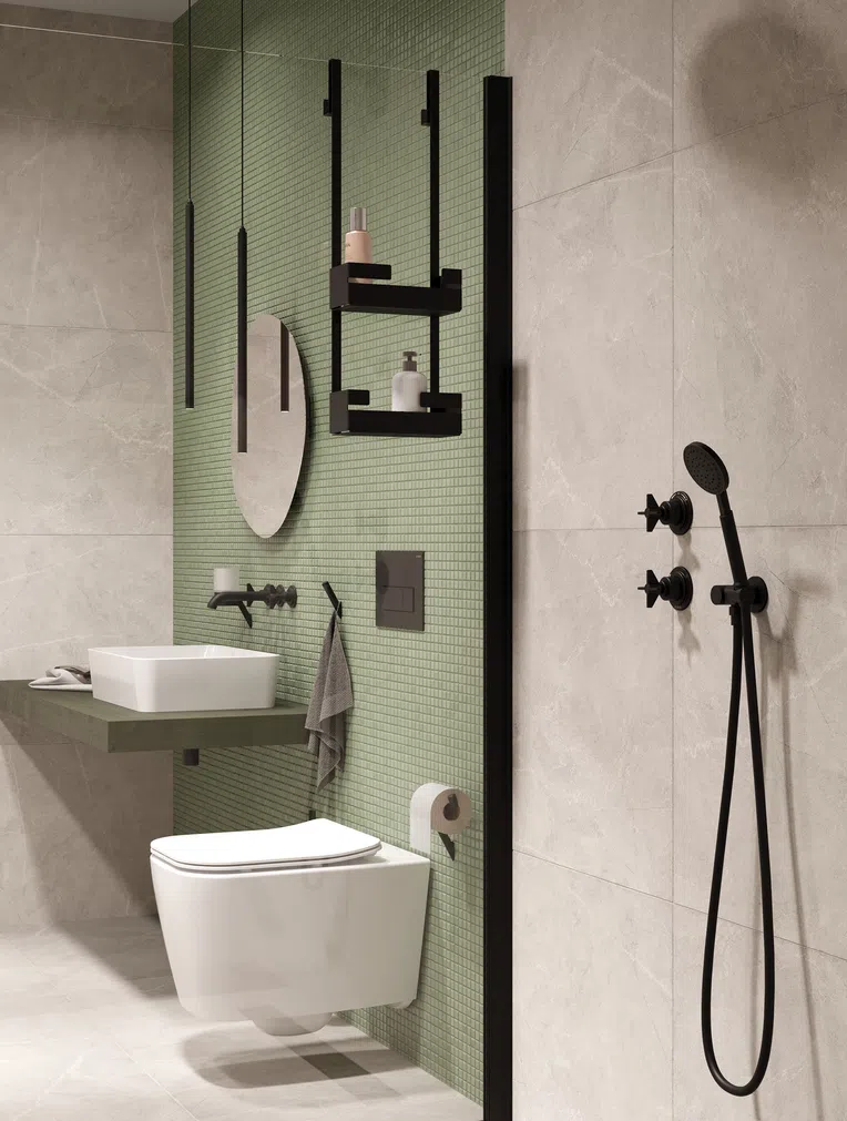 Półka wisząca na kabinie Deante Mokko nero ADM_N54K