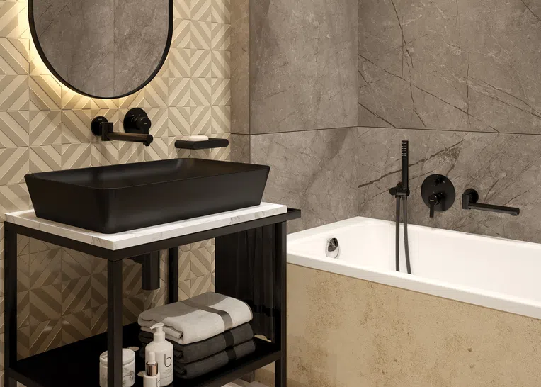 Przyłącze kątowe z uchwytem Deante Cascada nero NAC_N57K